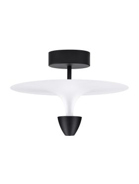 Nova Luce Luet - plafonnier - Ø 34 x 24 cm - 11W LED inclus - noir sablé et blanc