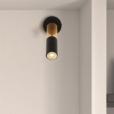Searchlight Merrygold - applique murale - 10 x 29 cm - noir et ambre