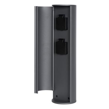 Lucide Powerpoint - poteau avec prises - 10 x 10 x 40 cm - IP44 - anthracite - 2 prises latérales (version néerlandaise)