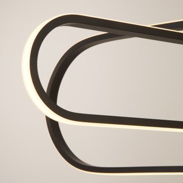 Searchlight Clip - lampe suspendue - 80 x 120 cm - 53W LED inclus - noir et opale