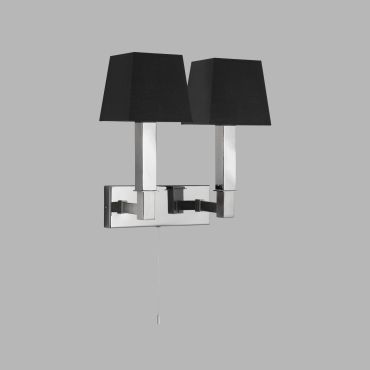 Searchlight Buckingham - applique murale avec interrupteur à tirette - 23 x 21 cm - noir