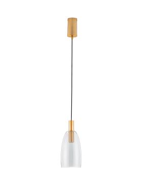 Nova Luce Imatia - lampe suspendue - Ø 14,5 x 215 cm - 7W LED inclus - laiton doré et verre fumé