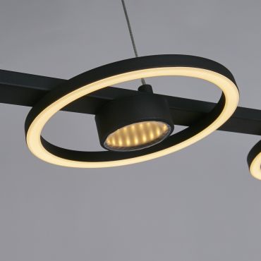 Searchlight Space - lampe suspendue - 120 x 120 cm - 36W LED inclus - noir