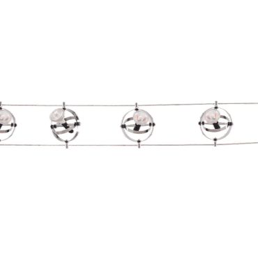 Searchlight Track &amp; Spot - Jeu de câbles LED - 500 x 8,2 cm - 5 x 5W LED inclus - chrome