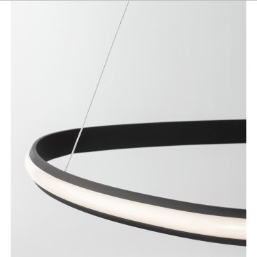 Nova Luce Aries - lampe suspendue - Ø 74 x 120 cm - 32W LED dimmable inclus - noir sable