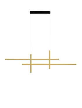 Nova Luce Antama - lampe suspendue - 120 x 150 x 5 cm - 43W dimmable LED inclus - noir sablé et or