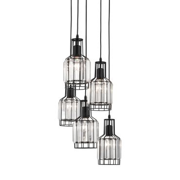 Nova Luce Carter - lampe suspendue - Ø 50 x 120 cm - noir