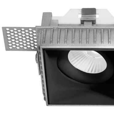 Nova Luce Brad - spot encastrable sans garniture - 88 x 88 mm, 85 x 85 mm taille d'encastrement - noir