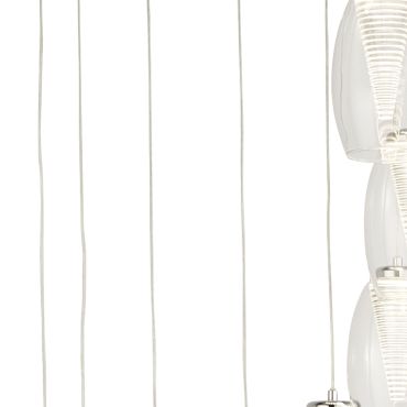 Searchlight Cyclone - lampe suspendue - Ø 52 x 200 cm - 63W LED dimmable inclus - chrome et transparent