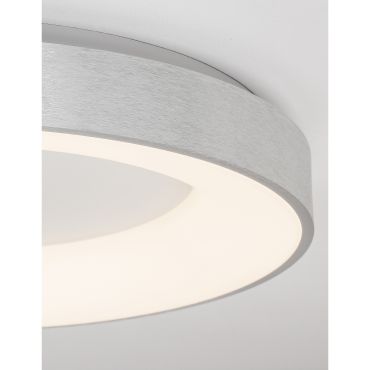 Nova Luce Rando Thin - plafonnier - Ø 60 x 9 cm - 50W LED dimmable inclus - argent brossé