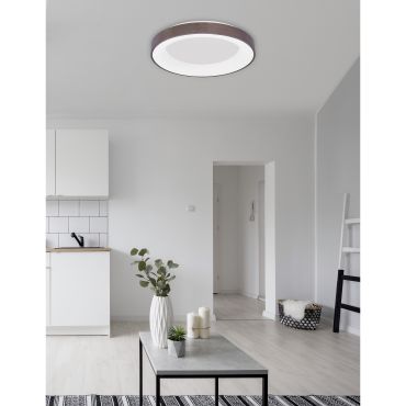 Nova Luce Rando Thin - plafonnier - Ø 60 x 9 cm - 50W LED dimmable inclus - café brossé