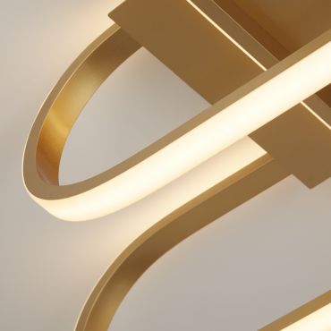 Searchlight Clip - plafonnier - 65 x 18 cm - 37W LED inclus - or et opale