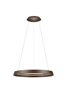 Nova Luce Ormi - lampe suspendue - Ø 60 x 150 cm - 52W dimmable LED inclus - brun café brossé