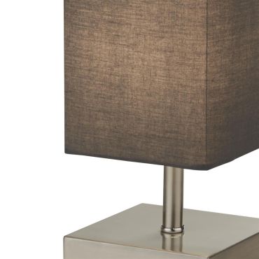 Searchlight Valley - lampe à poser - 12 x 12 x 35 cm - argent satiné et gris foncé