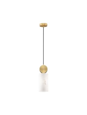 Nova Luce Maru - lampe suspendue - Ø 12 x 145 cm - laiton doré
