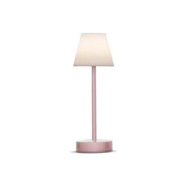 New Garden Lola Slim 30 - lampe de table rechargeable avec variateur tactile - Ø 11 x 32 cm - 1,9W LED dimmable inclus - IP44 - rose - couleur de lumière blanche