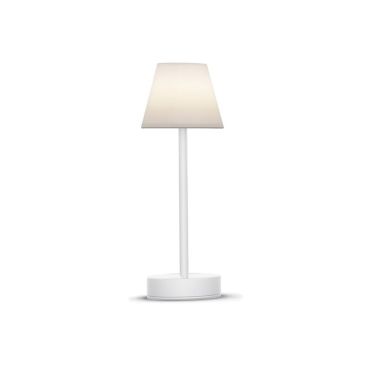 New Garden Lola Slim 30 - lampe de table rechargeable avec variateur tactile - Ø 11 x 32 cm - 1,9W LED dimmable inclus - IP44 - blanc - couleur de lumière blanche