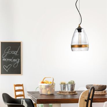 Nova Luce Chicago - lampe suspendue - Ø 20 x 175 cm - bronze