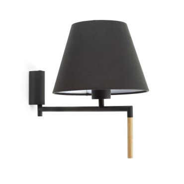 Faro Ron - applique murale avec interrupteur - 22 x 37,5 x 21 cm - gris foncé et noir