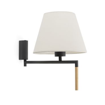 Faro Ron - applique murale avec interrupteur - 22 x 37,5 x 21 cm - gris foncé et beige