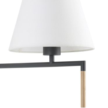 Faro Ron - applique murale avec interrupteur - 22 x 37,5 x 21 cm - gris foncé et blanc