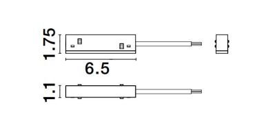 Nova Luce Ultra Slim - Connecteur d'alimentation DALI - connexion entre la voie et le Driver - noir