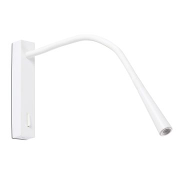 Faro Flin - applique murale avec interrupteur - 35,6 x 3,5 x 27,3 cm - 3W LED inclus - blanc mat