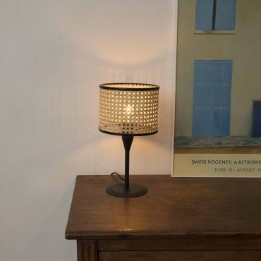 Faro Mambo - lampe à poser - Ø 21 x 44,5 cm - brun clair et noir