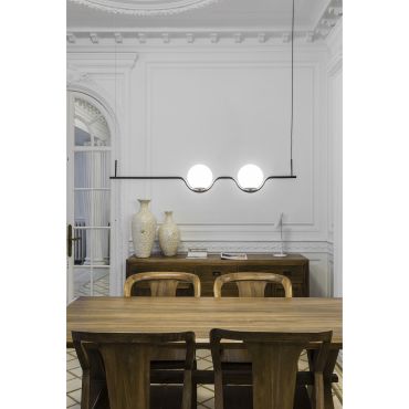 Faro Le Vita - lampe suspendue - 103 x 8 x 18 cm - 13W LED inclus - noir mat