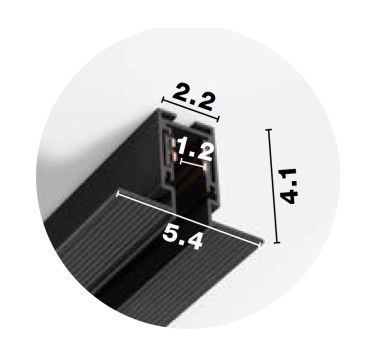 Nova Luce Ultra Slim - rail magnétique encastré sans garniture - 200 cm - noir