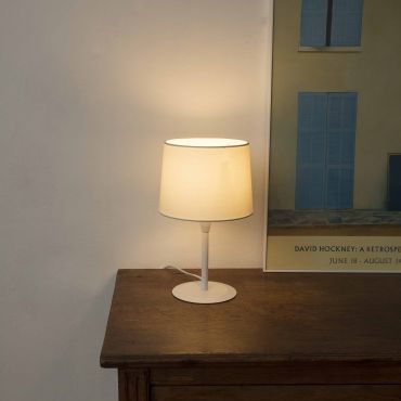 Faro Conga - lampe à poser - Ø 21,5 x 44,5 cm - blanc et beige
