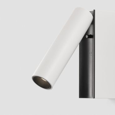 Faro Cronos - lampe de chevet - 8 x 12,1 x 3 cm - 4,5W LED inclus - blanc mat et noir texturé