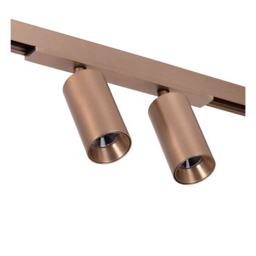 Lucide Linial Bix - système de rails magnétiques - spot sur rail - 17 x 3,5 x 10 cm - LED 2 x 8W incl. - Fonction de gradation et couleur de lumière réglable via l'application - champagne