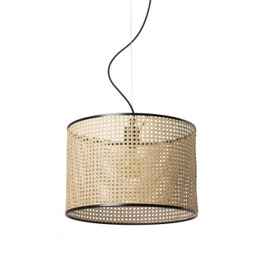 Faro Mambo - lampe suspendue - Ø 45 x 31 cm - brun clair et noir