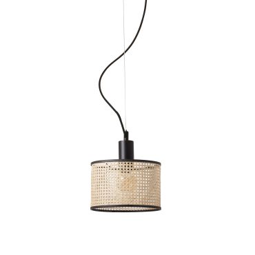 Faro Mambo - lampe suspendue - Ø 21 x 16 cm - brun clair et noir