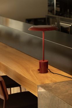 Faro Hoshi - lampe à poser - Ø 26 x 40 cm - 12W LED dimmable inclus - grenat brillant
