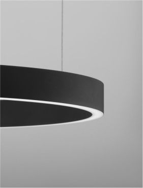 Nova Luce Elowen - lampe suspendue - Ø 60 x 150 cm - 60W LED dimmable inclus - noir