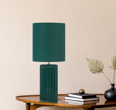 Searchlight Groove - lampe à poser - Ø 22 x 51 cm - vert olive
