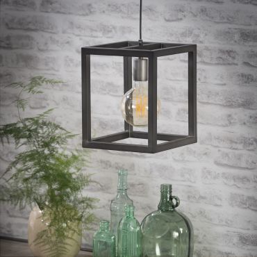 Vico Square Tube - lampe suspendue - 25 x 25 x 150 cm - argenté