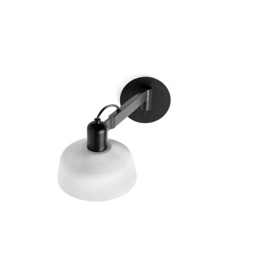 Faro Tatawin - applique - Ø 18,4 x 38 x 15 cm - noir satiné et blanc brillant