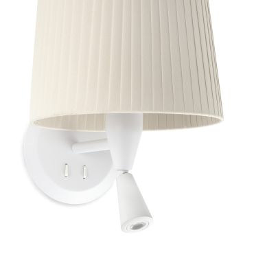 Faro Samba - applique murale avec interrupteur - 21,5 x 19 x 17,3 cm - 3W LED inclus - blanc et beige
