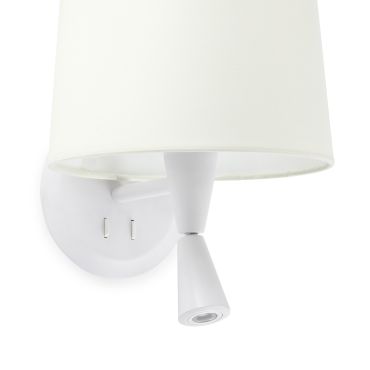 Faro Conga - applique murale - 21,5 x 19 x 17,3 cm - 3W LED inclus - blanc mat
