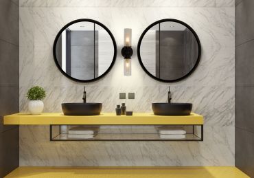 Searchlight Imperial - applique murale - 10 x 37 cm - IP44 - noir mat et transparent