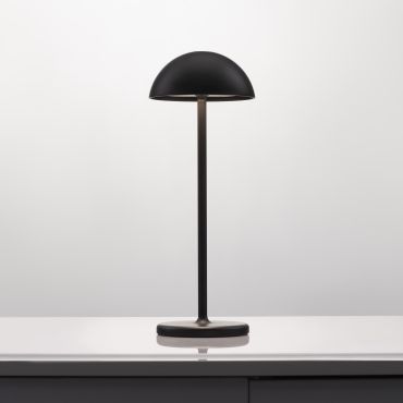Nova Luce Rose - lampe de table rechargeable - Ø 11,5 x 32 cm - 2W dimmable LED inclus - IP54 - noir sablé