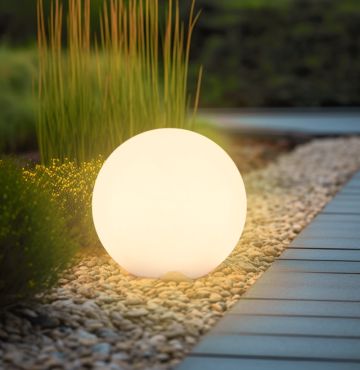 Century Italia Bolla Solar 40 - lampe de sol rechargeable à énergie solaire - Ø 40 x 39 cm - LED RGB+W 0,9W incluse - IP44 - blanc