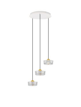 Nova Luce Keros - lampe suspendue - Ø 50 x 200 cm - 18W LED inclus - platine or