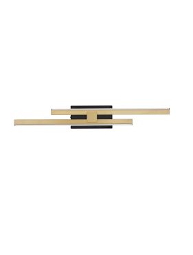 Nova Luce Amica - applique murale - 6 x 8 x 53,5 cm - 12W dimmable LED inclus - noir sablé et or