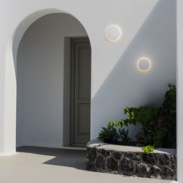 Nova Luce Copper - applique murale extérieure - Ø 18 x 4 cm - 9W LED inclus - IP65 - blanc