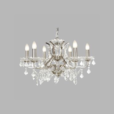 Searchlight Paris - lustre - Ø 70 x 135 cm - argent satiné