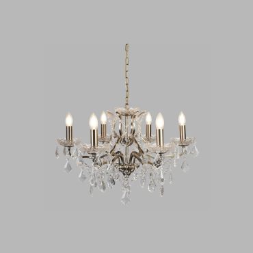 Searchlight Paris - lustre - Ø 70 x 135 cm - laiton antique